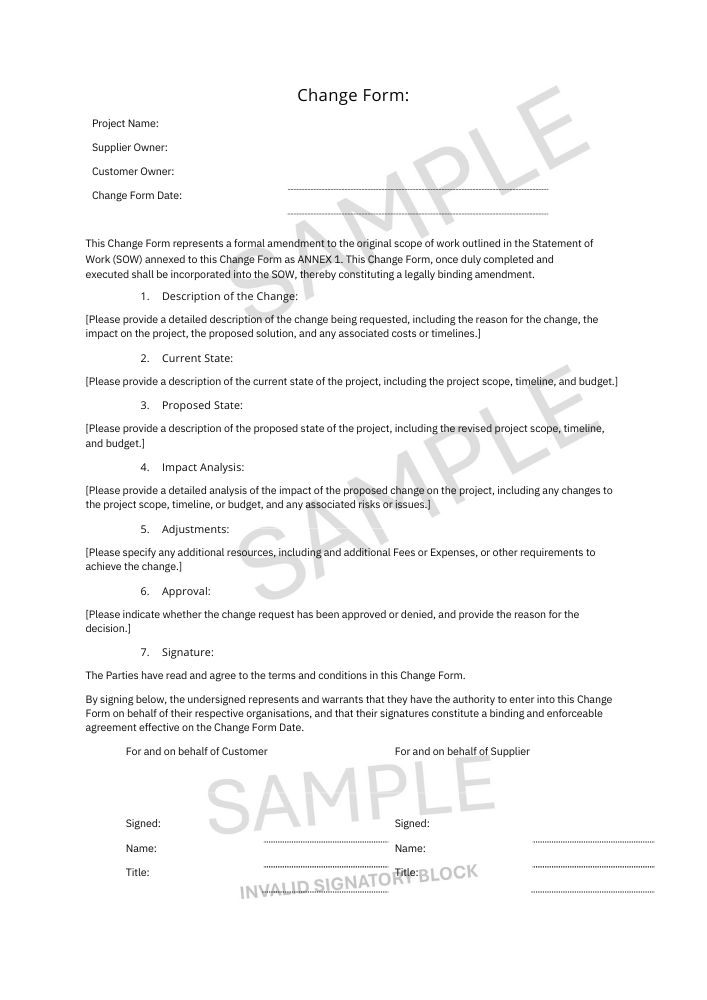 Terms Sample Form 1