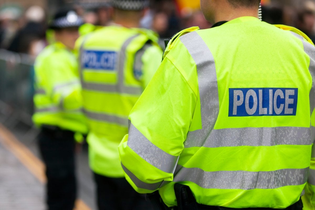 UK police wearing high vis jackets